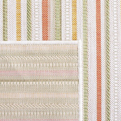 Courtyard Beige & Rust Yellow Synthetic Rectangular Indoor/Outdoor Rug