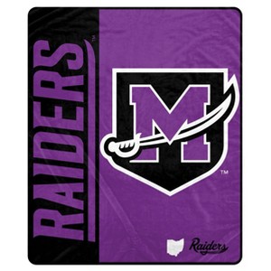 NCAA Mount Union Purple Raiders Ultra Soft Tailgate Throw Blanket - 1 of 2