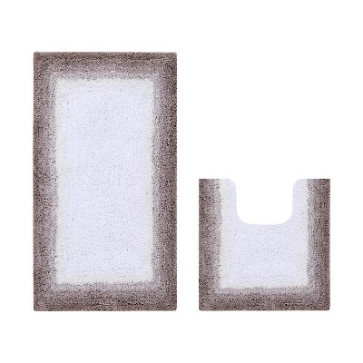 Torrent Collection 2 Piece 100% Soft Cotton Tufted Weave Bath Rug Set, Ombre Pattern, Super Soft & Absorbent, Machine Washable Bathroom Mats