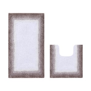 Torrent Collection 2 Piece 100% Soft Cotton Tufted Weave Bath Rug Set, Ombre Pattern, Super Soft & Absorbent, Machine Washable Bathroom Mats - 1 of 4