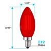 Luxrite E12 LED Filament Red Light Bulbs, 4.5W (40W Equivalent), Colored Glass Candelabra Bulb, UL Listed, E12 Base, Indoor Outdoor 3 Pack - 3 of 4