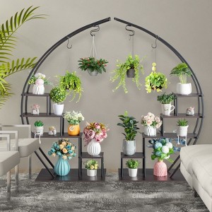 Karl Home 5 Layers Semicircle Iron Wood Suitable Home Decoration Plant Stand - 1 of 1