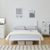 Karl Home White Wood Bed Frame Queen Size Platform Bed with Headboard - 4 of 4