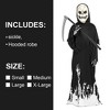 Whizmax Grim Reaper Costume--Glow in the Dark Phantom Costume with Scythe,Skull Mask and Glove (L) - 3 of 4