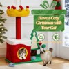 SEVOBAL Pet Tower 29.5in Christmas Themed Plush Cat Tree, Multi-level Cat Tower, Cat Pet Activity Center for Indoor Cats, Red, 23.23"*17.72"*60.45" - 4 of 4