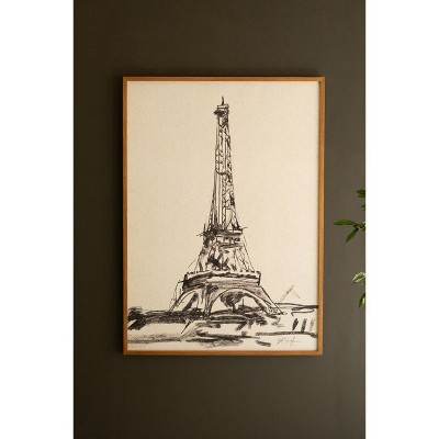 Oversized Framed Eiffel Tower Wall Art – 53.5" Tall by Kalalou