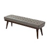 Olga 55.5" Wide Mid-century modern genuine leather Bedroom Bench |ARTFUL LIVING DESIGN - 4 of 4