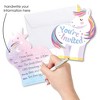 Big Dot of Happiness Unicorn Birthday Invitations with Envelopes, You're Invited Unicorn-Shaped Party Fill-In Invitation Flat Cards Birthday - 12 Ct - 2 of 4