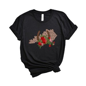 Simply Sage Market Women's Kentucky Horseshoe Roses Short Sleeve Graphic Tee - 1 of 2