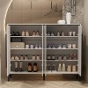 Famapy White Shoe Cabinet with 4 Doors and 8 Shelves Entryway Shoe Rack - 2 of 4
