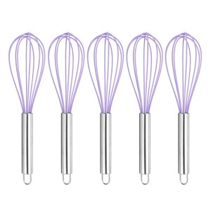 Unique Bargains Silicone Stainless Steel Non-Stick Coated Heat-Resistant Whisk 5 Pcs - 1 of 4