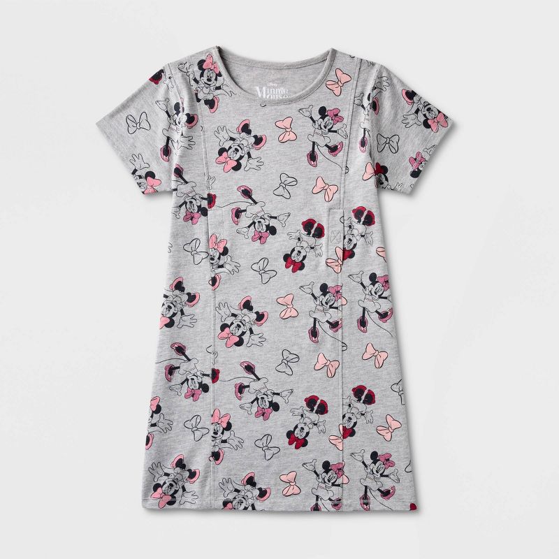 Girls&#39; Disney Minnie Mouse Adaptive Dress - Heather Gray, 1 of 5