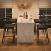 Bar Stools Set of 2 with Armrests, Metal Counter Height Bar Stools Set with Upholstered Seat, Footrest & Wood Back - 4 of 4