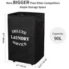 WOWLIVE Foldable Rectangular Deluxe Laundry Service Rolling Clothing Hamper Basket with Lockable Wheels for Laundry or Storage - 4 of 4