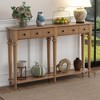 Retro Console Table with 4 Drawers and Open Shelf, perfect for Entryways, Living Rooms, and Hallways - image 4 of 4