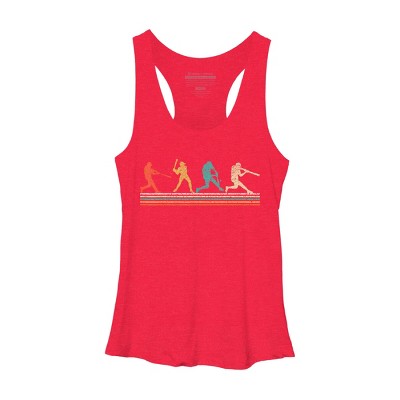 Women's Design By Humans Vintage Distressed Baseball Swing By LuckyCharm99 Racerback Tank Top