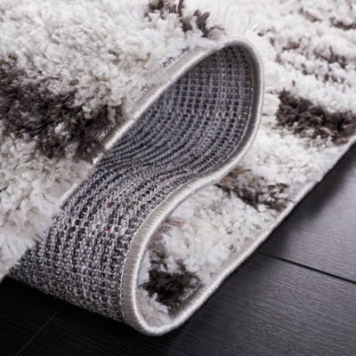 Soft Gray Synthetic 7' Square Shag Area Rug