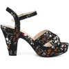 Perphy Women's Floral Platform Slingback Chunky High Heels Sandals - 4 of 4