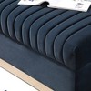 Love Seat Sofa With 2 Pillows, Contemporary Vertical Channel Tufted Velvet Sofa Loveseat, Modern Upholstered 2 Seater Couch For Living Room Apartment - 4 of 4