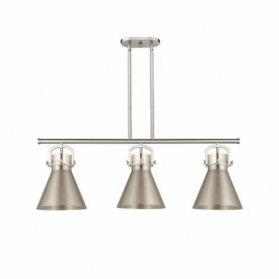 Newton Cone - 3 Light Island In Industrial Style-13 Inches Tall and 42 Inches Wide