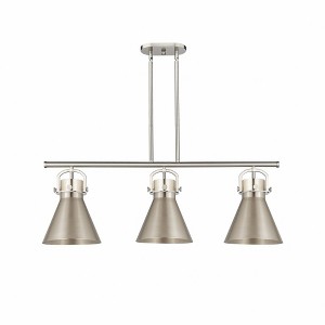Newton Cone - 3 Light Island In Industrial Style-13 Inches Tall and 42 Inches Wide - 1 of 1