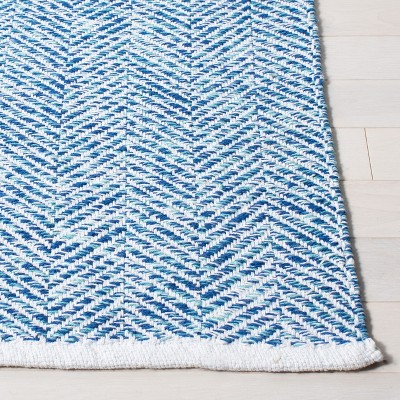 Nantucket Blue Hand-Tufted Cotton Rectangular Area Rug 5'x8'