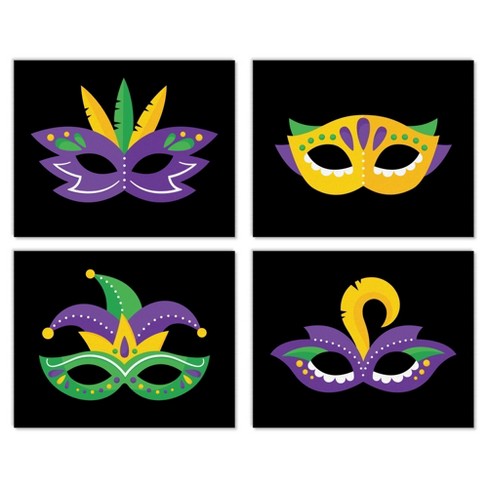 Big Dot of Happiness Mardi Gras - Masquerade Decorations - Tree Ornaments -  Set of 12