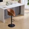 Swivel Bar Stools, PU Leather Upholstered Counter Adjustable Height Barstools Swivel Chairs with Backrest & Footrest for Kitchen Island Living Room - image 3 of 4