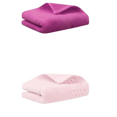 REGALWOVEN Solid Textured Cotton Absorbent Soft Bathroom Hand Towel 13" x 30"/14" x 30" 2 Packs