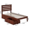 AFI Furnishings Oxford Twin Bed with USB Turbo Charger and 2 Drawers in Walnut - 2 of 4