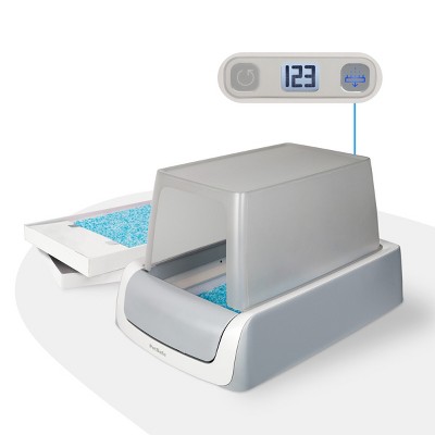 Gray Automatic Self-Cleaning Cat Litter Box with Privacy Cover