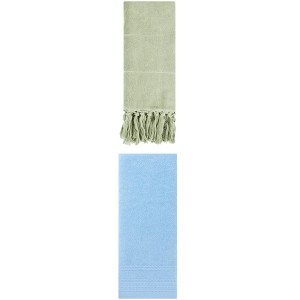 REGALWOVEN 2 Packs Striped and Tassels Hand Towels for Bathroom 14" x 30" - 1 of 4