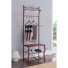 Kings Brand Furniture Brentwood Entryway Shoe Bench, Coat Rack, Hall Tree Storage Organizer with Hooks, Black - 3 of 4