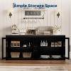 TackView 70.8" Sideboard Buffet Cabinet with Storage, Mid-Century Modern Accent Cabinet with 4 Doors,for Living Room, Kitchen, Hallway - 2 of 4