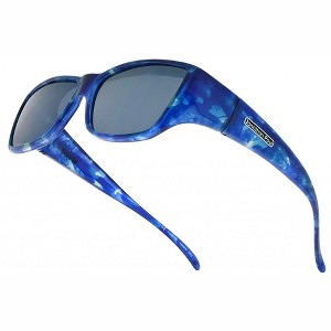 Jonathan Paul Neera Large Designer Fitovers Sunglasses in Blue Blast/Polarized Polarvue Gray - Frame(Width:139mm/Height:39mm) - 1 of 3