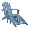 vidaXL Adirondack Chair Patio Adirondack Chair with Ottoman Solid Wood Fir - Blue - 2 of 4