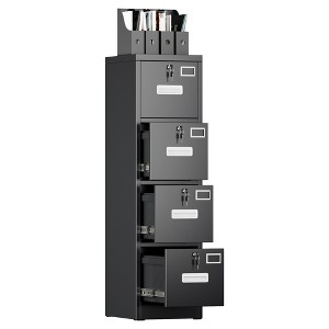 SUXXAN Metal Vertical File Storage Cabinet With 4 Drawer, 4 Lock and Name Card Holder For A4 Letter/legal Size,Assembly Required - 1 of 4