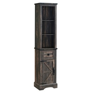 OKD 68″ Bathroom Floor Cabinets, Tall Linen Towers with Adjustable Shelves - 1 of 4