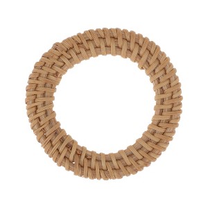 Unique Bargains Napkin Rings Woven Hoop Rattan Brown 1 Pc - 1 of 3