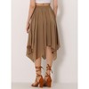 Allegra K Women's Elastic Waist Chiffon Handkerchief Hem Midi Skirt - 4 of 4