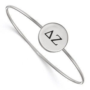 Black Bow Jewelry Sterling Silver Delta Zeta Greek Life Bangle Bracelet 7 Inch - 1 of 3