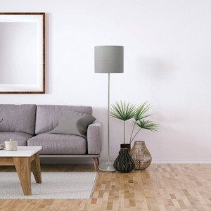 Creekwood Home Vista 57" Contemporary Classic Brushed Nickel Floor Lamp - 1 of 4