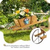 NAYSAYE Hand Truck Dolly Wooden Planter Wagon Rustic Wheelbarrow Flower Cart for Garden Patio Yard, Brown, 27.5"*10.5"*11.5" - 4 of 4