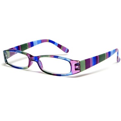 Calabria R576 Womens Colorful Striped Reading Glasses Incredibly Lightweight and