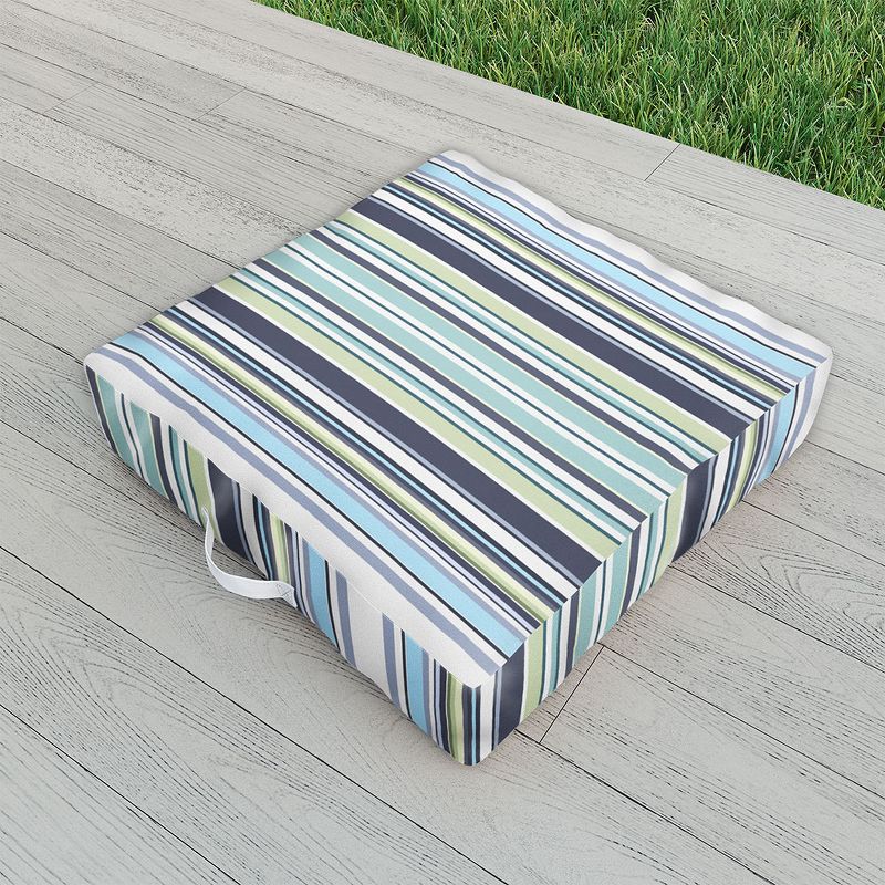 Sheila Wenzel-Ganny Lavender Mint Blue Stripes Outdoor Floor Cushion - Deny Designs, 2 of 3