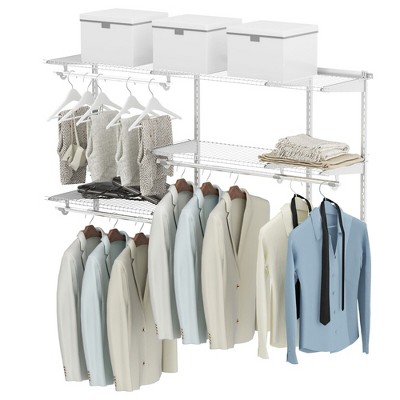 Adjustable Wall Mounted Closet Rack System with Shelf - Costway