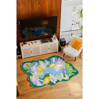 Lany Space Maggie Stephenson Irregular Botanical Garden Floral Rug, 5'x7'