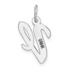 Black Bow Jewelry 14k White Gold, Madison Collection, Medium Script Initial Pendant A-W - 3 of 4