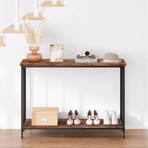 41‘’ Narrow Entryway Console Table，2 Tier Entry Way Console Entrance Table, Industrial Entryway Table with Metal Frame，for Entryway - 1 of 4