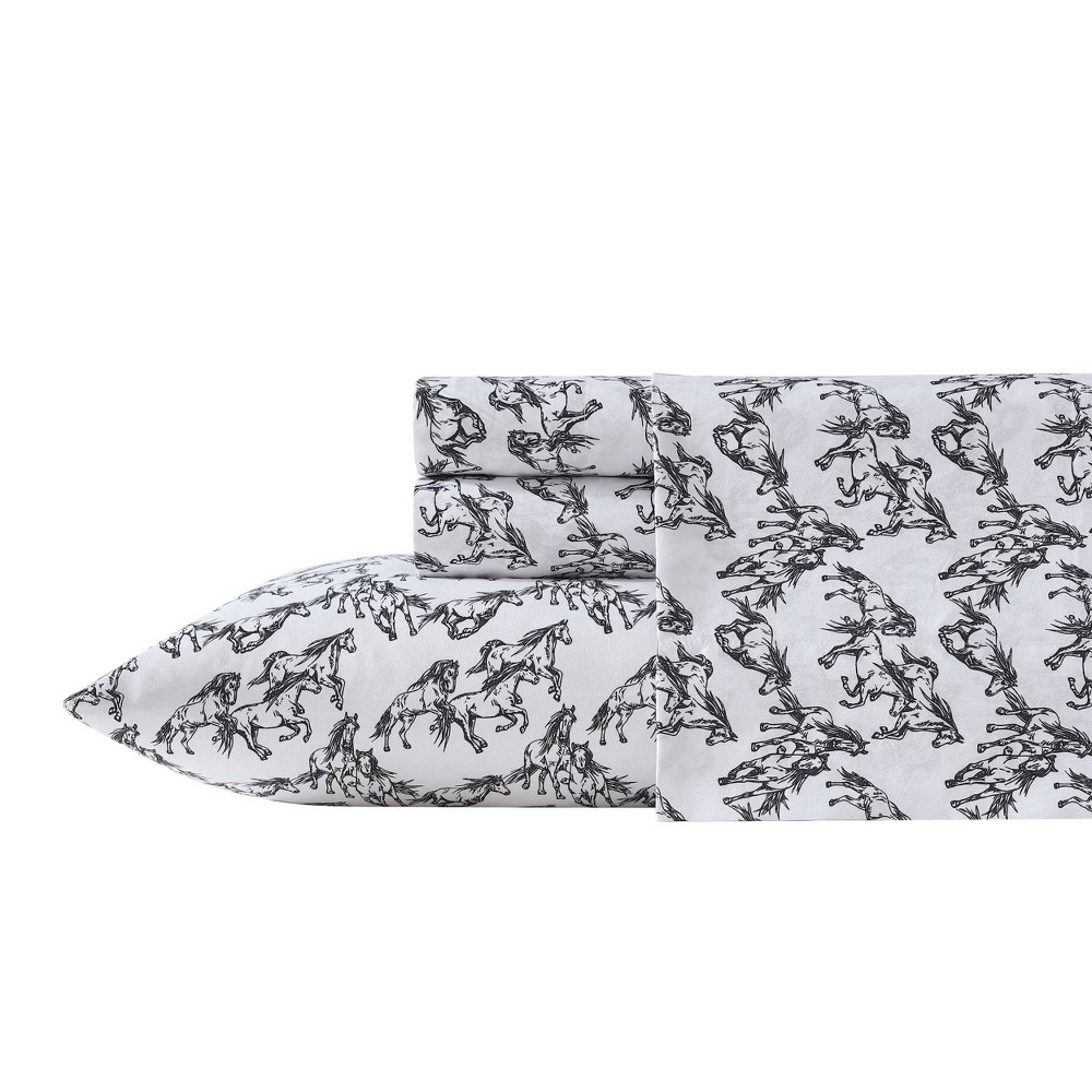 Photos - Bed Linen Wrangler Full Sheet Set Mustangs Black 
